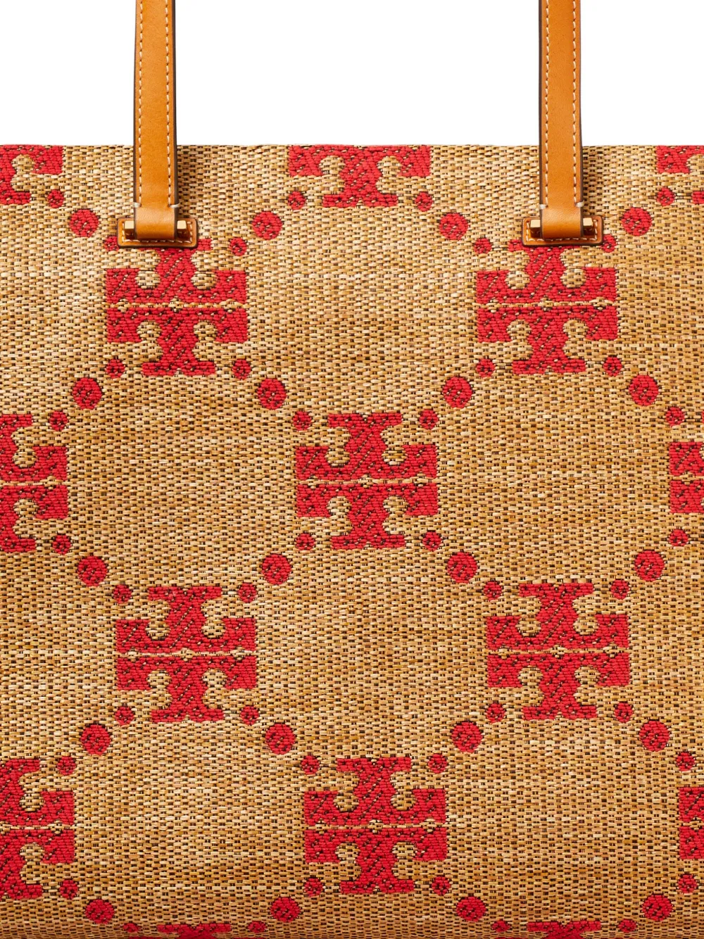Tory Burch T Monogram geweven shopper Beige