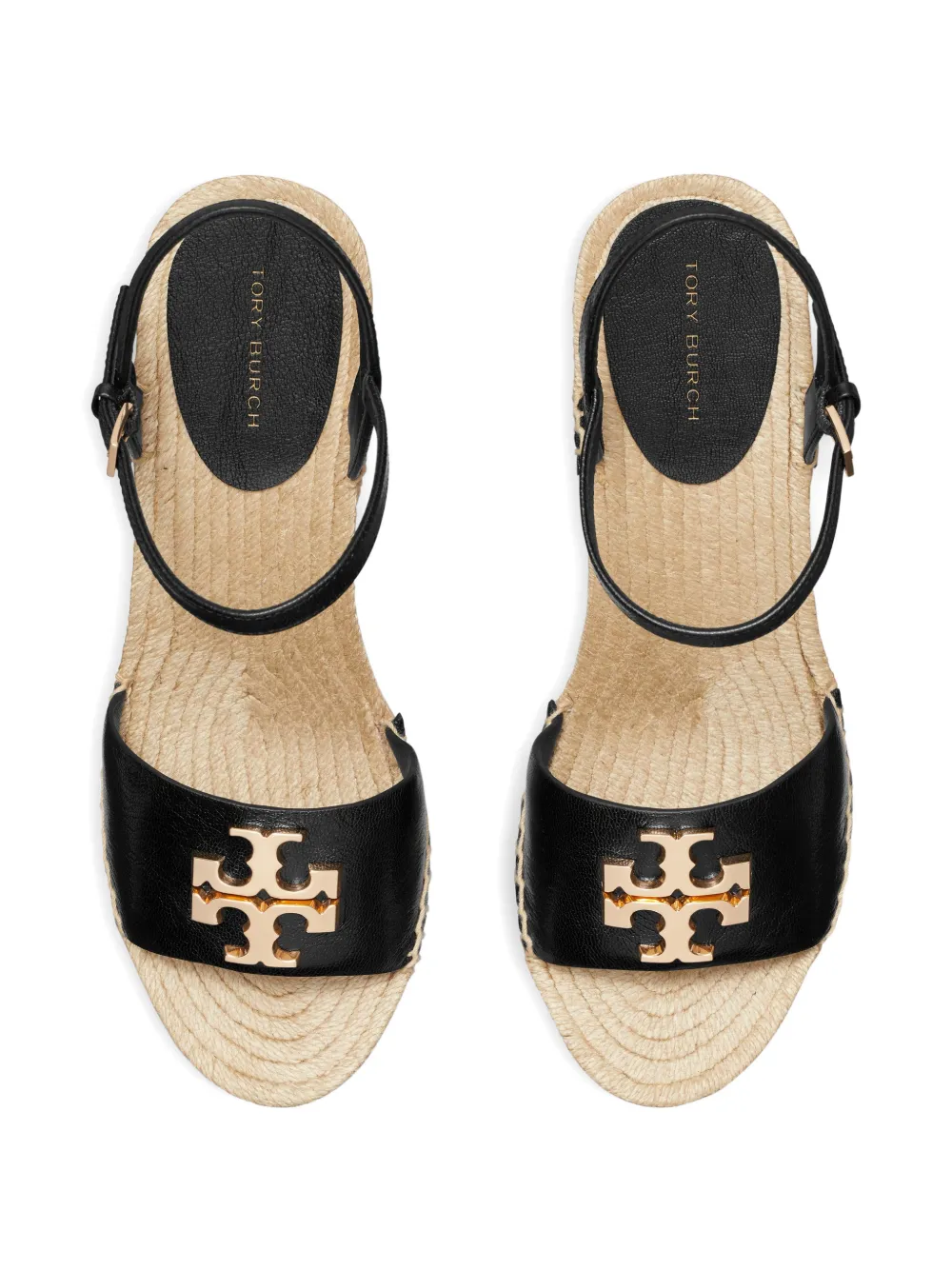 Tory Burch Eleanor espadrilles met sleehak Zwart