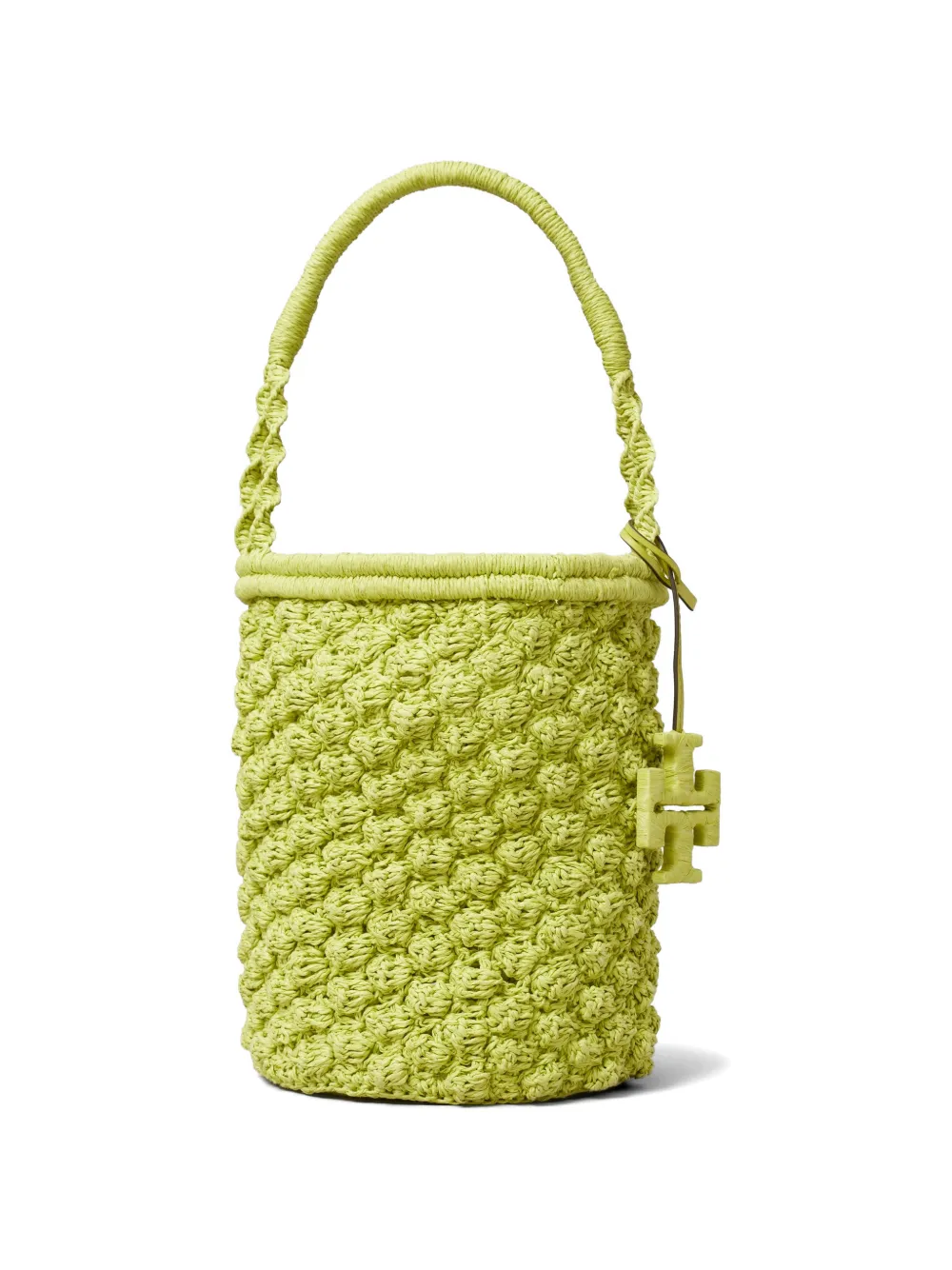 Tory Burch Ella hand-crocheted popcorn bucket bag - Verde