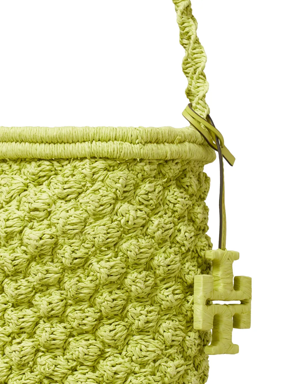 Tory Burch Ella handgehaakte bucket-tas Groen
