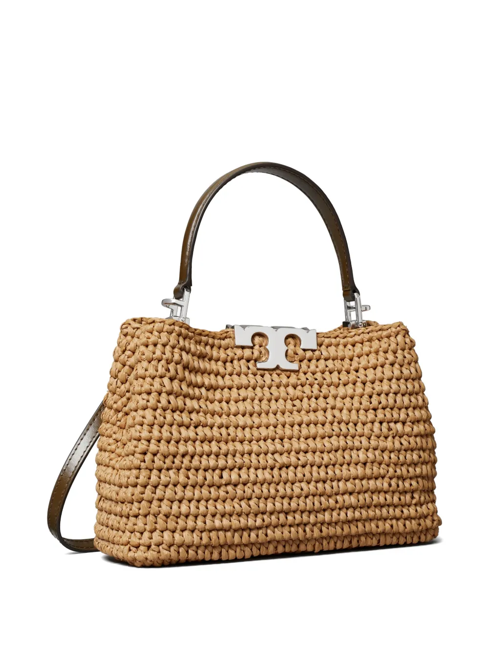 Tory Burch Eleanor raffia mini-tas Beige