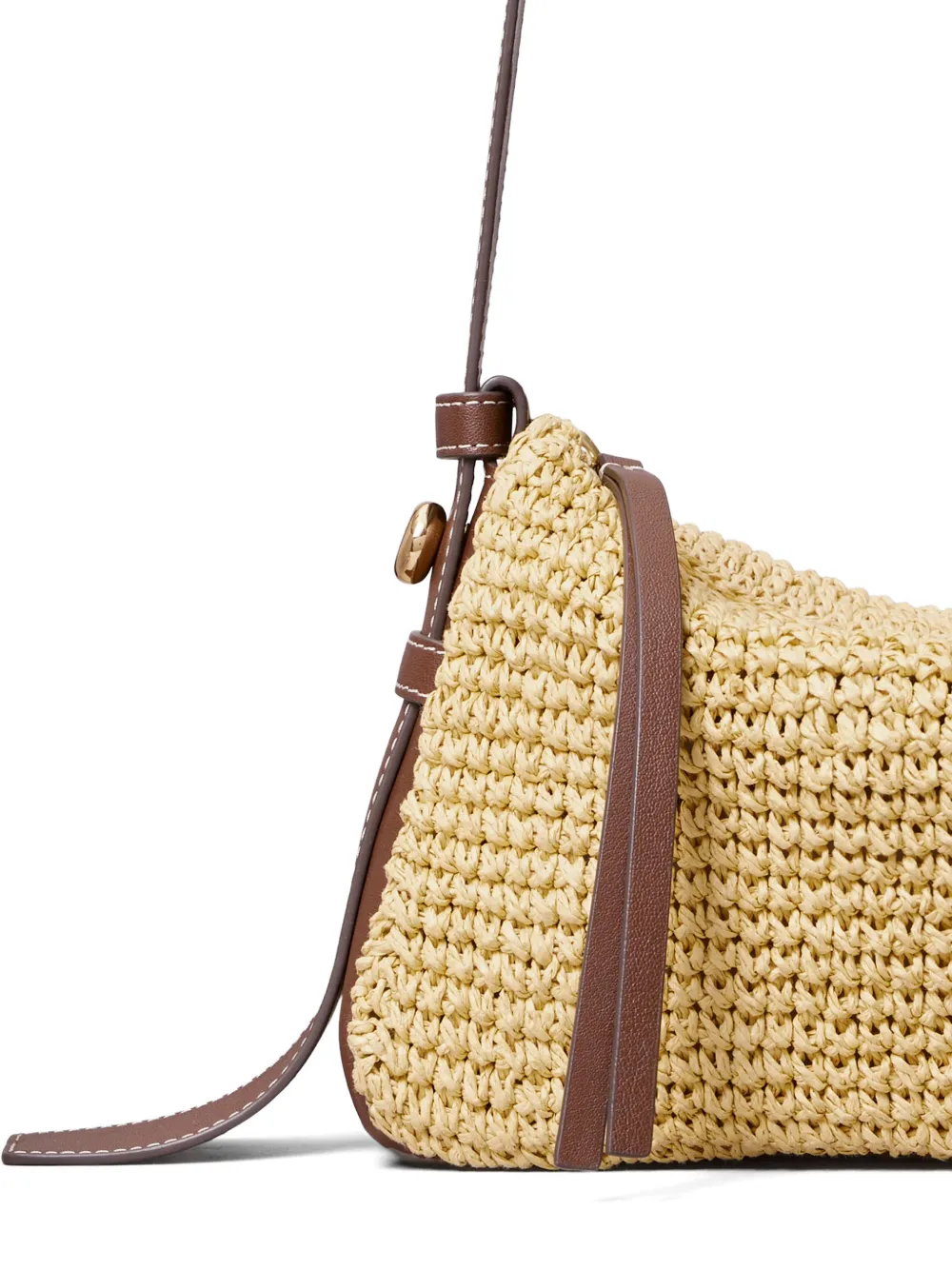 Tory Burch Kleine Romy geweven schoudertas Beige