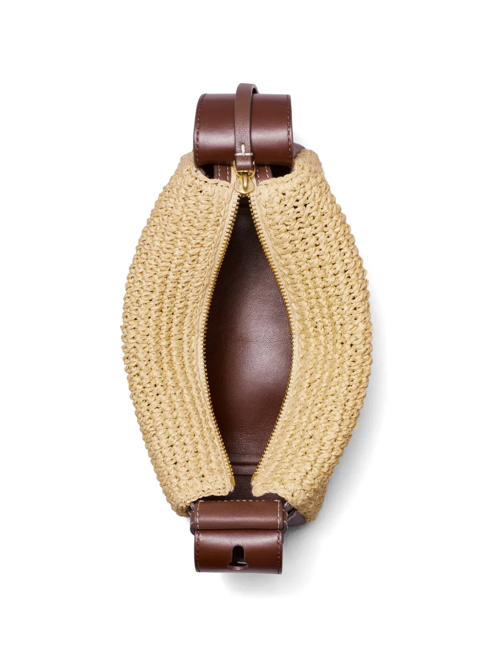 Tory Burch Kleine Romy geweven schoudertas Beige