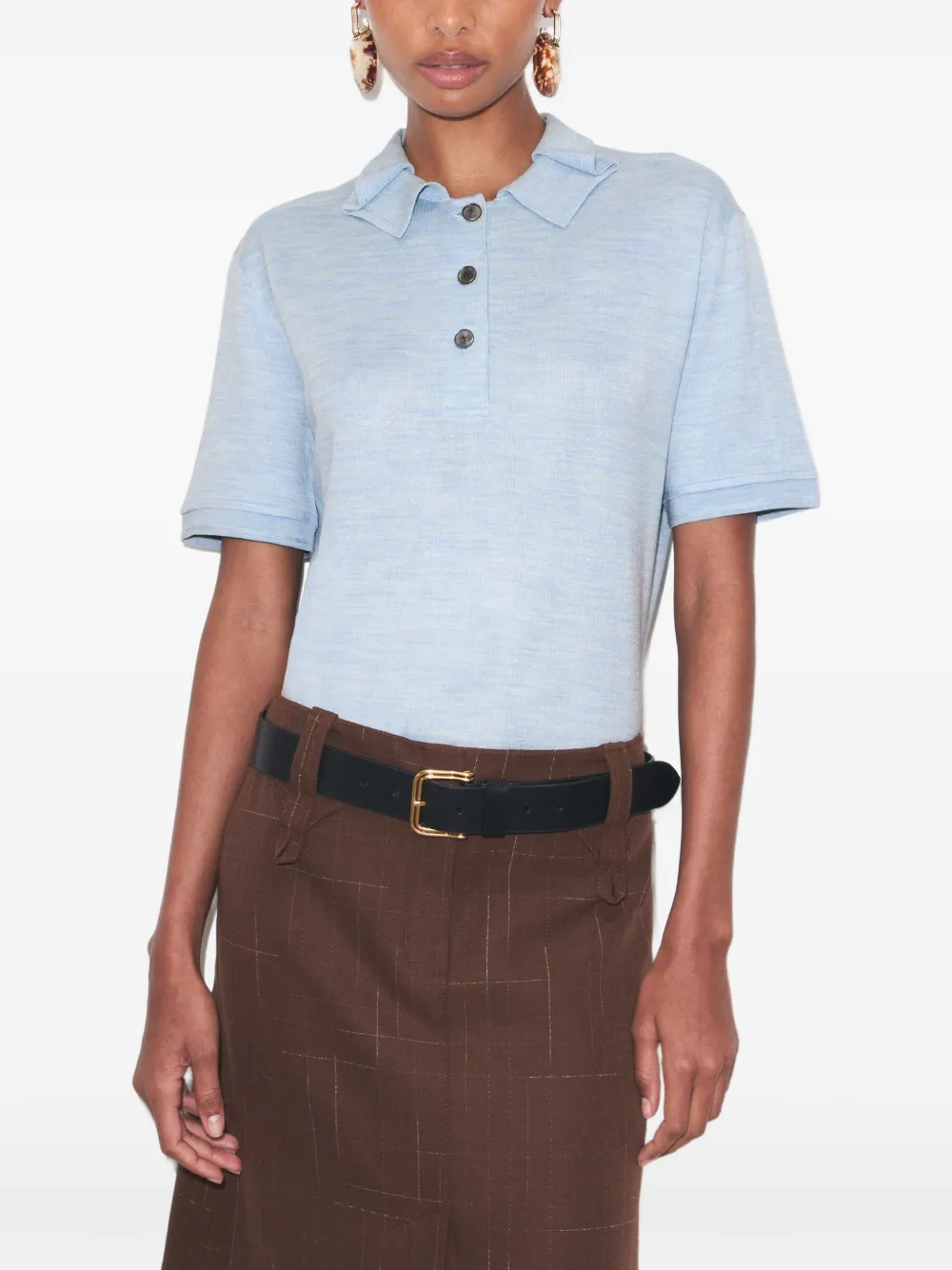 Tory Burch Zijden poloshirt Blauw