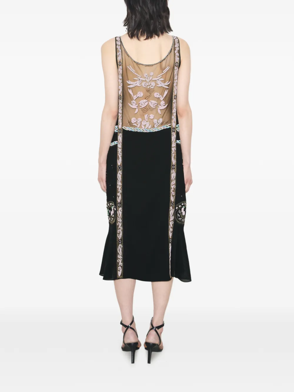 Tory Burch Verfraaide mesh jurk Zwart