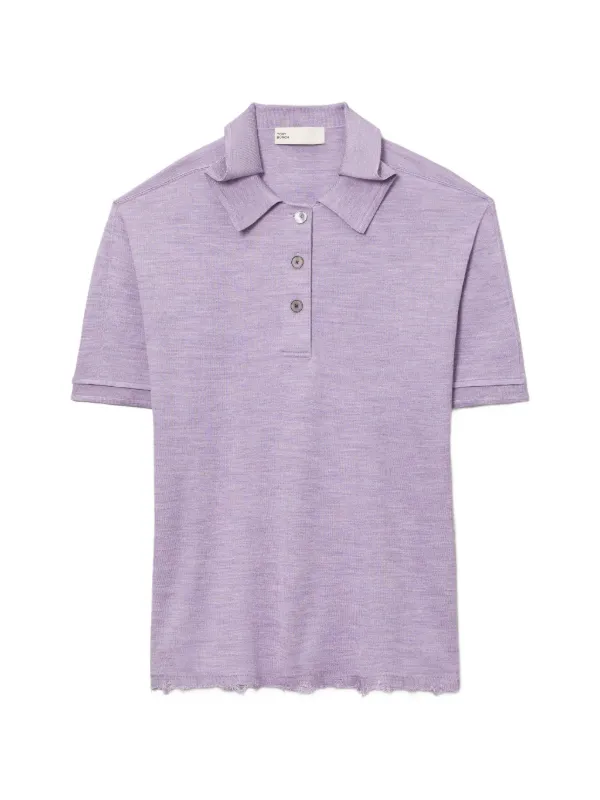 Tory Burch Silk Polo in Purple