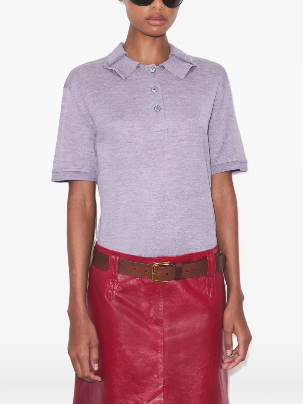 Tory Burch Oversized zijden poloshirt Paars