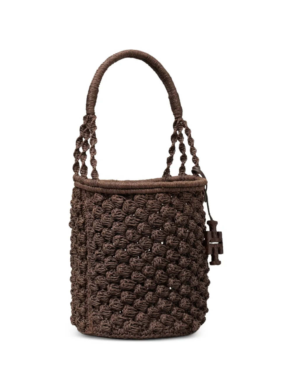 Tory Burch Ella handgehaakte bucket-tas Bruin