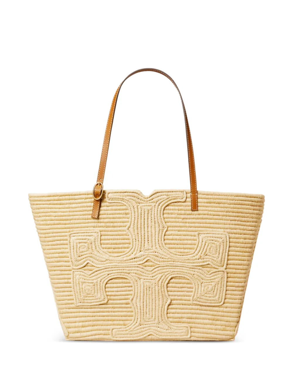 Tory Burch Ella structured straw tote bag - Nude