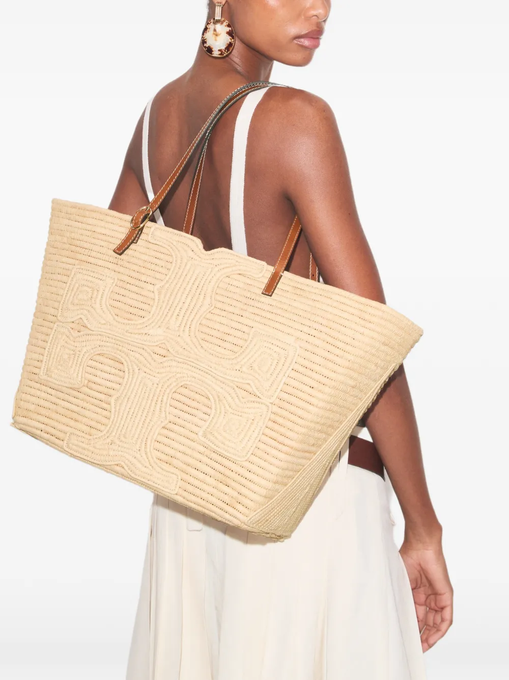 Tory Burch x Doum For Women grote Ella shopper met logopatch Beige