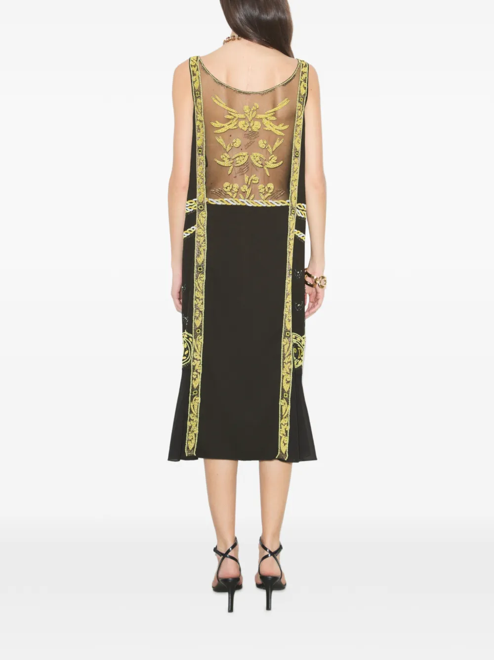Tory Burch Verfraaide mesh jurk Zwart