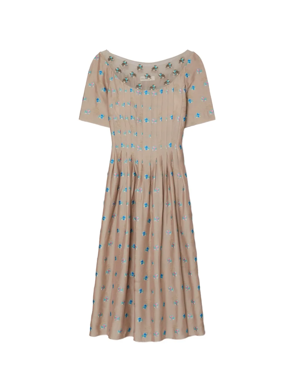 Tory Burch Abito jacquard con ricamo - Toni neutri