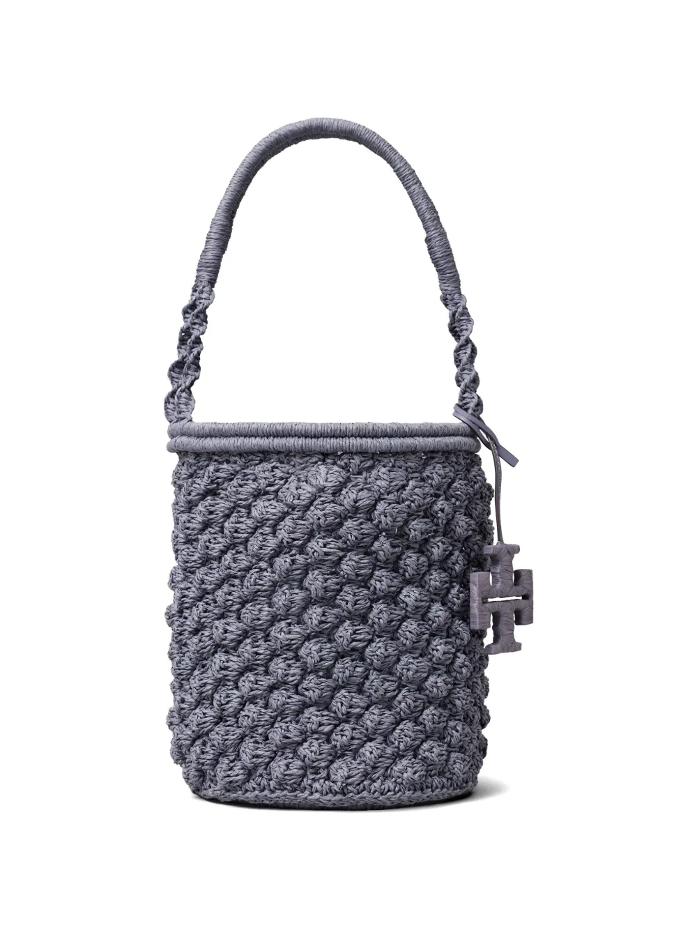 Tory Burch Ella hand-crocheted popcorn bucket bag - Grau