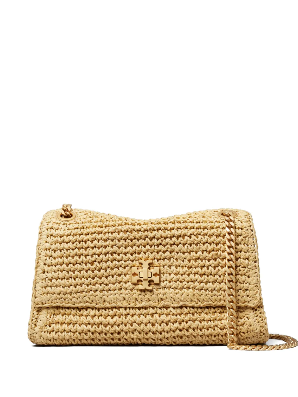 Tory Burch mini Kira turnlock woven shoulder bag - Toni neutri