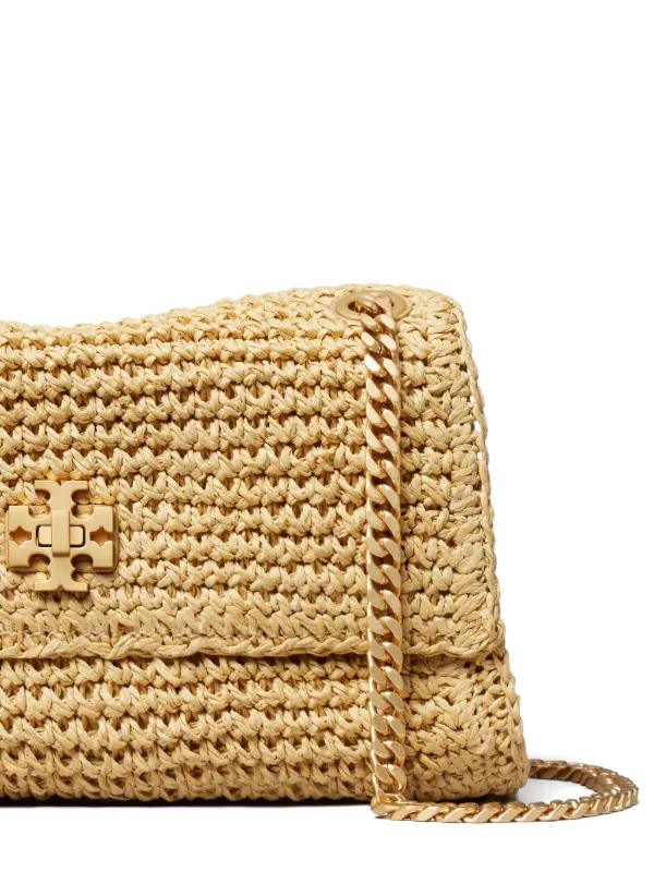 Tory Burch Mini Kira Turnlock Woven Shoulder Bag | Neutrals | FARFETCH