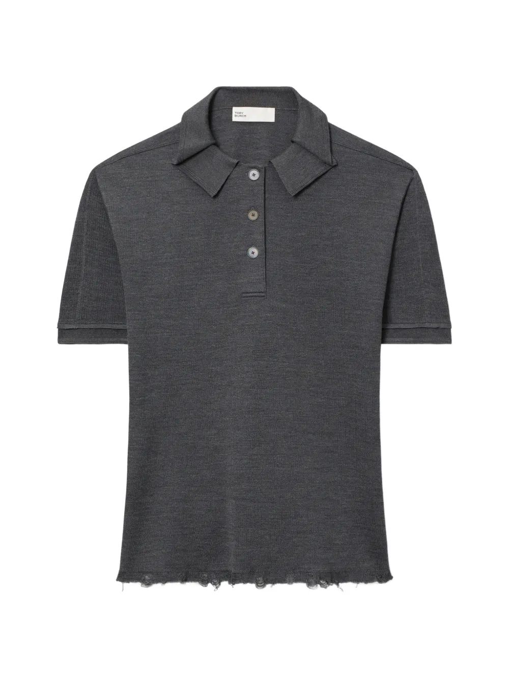 Tory Burch oversized silk polo - Grigio