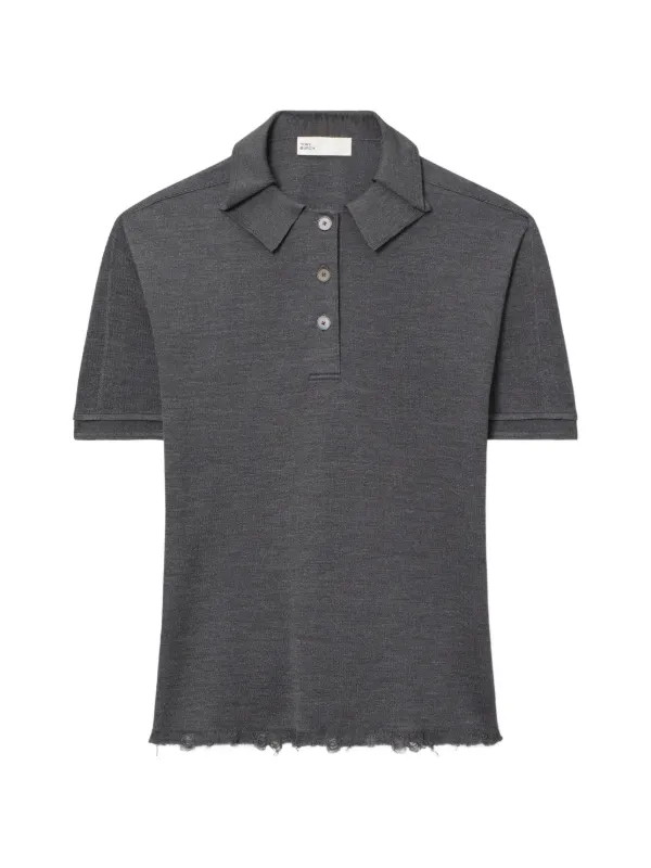 Tory Burch Silk Polo in Grey