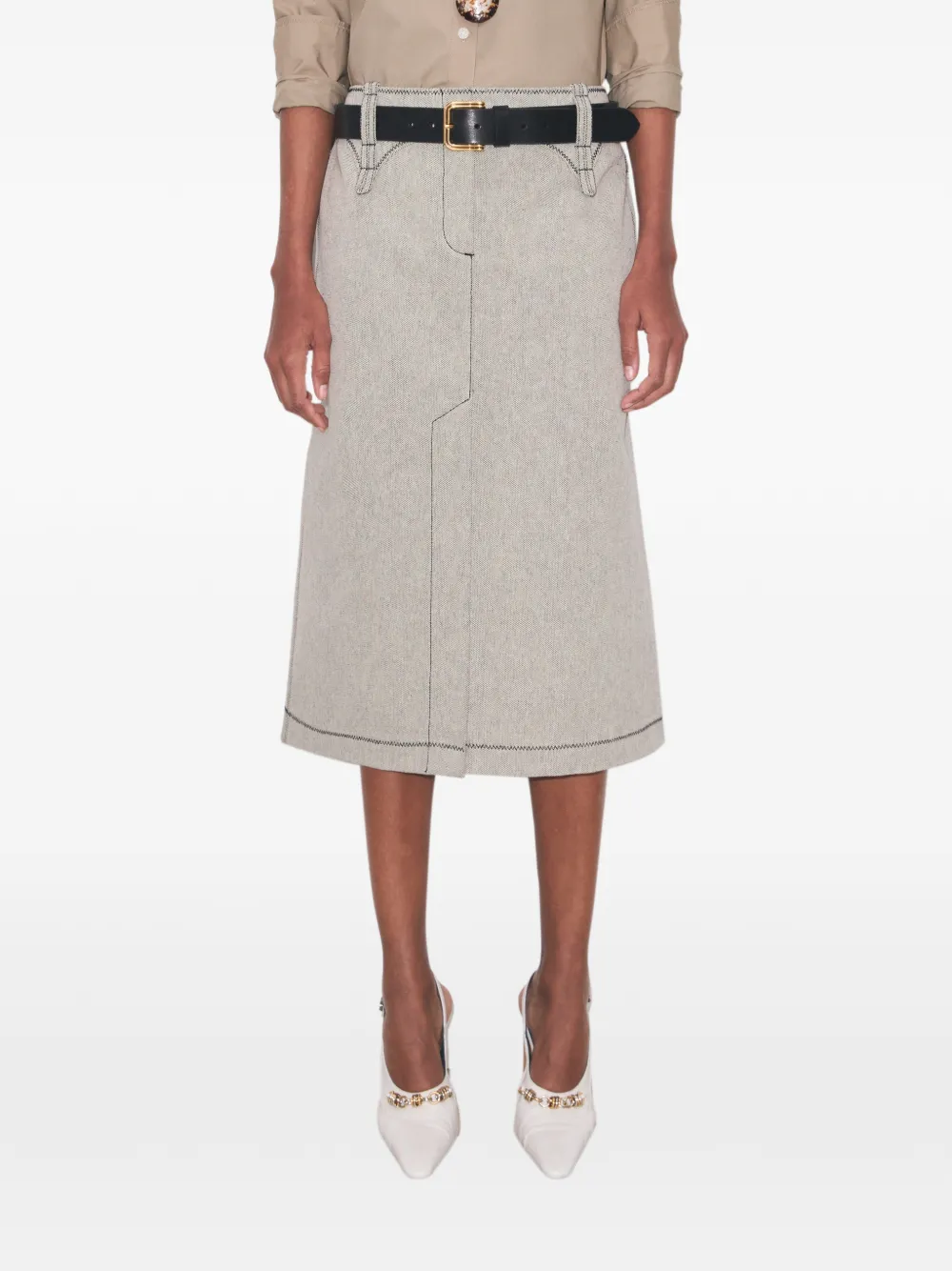 Tory Burch Katoenen canvas rok Grijs