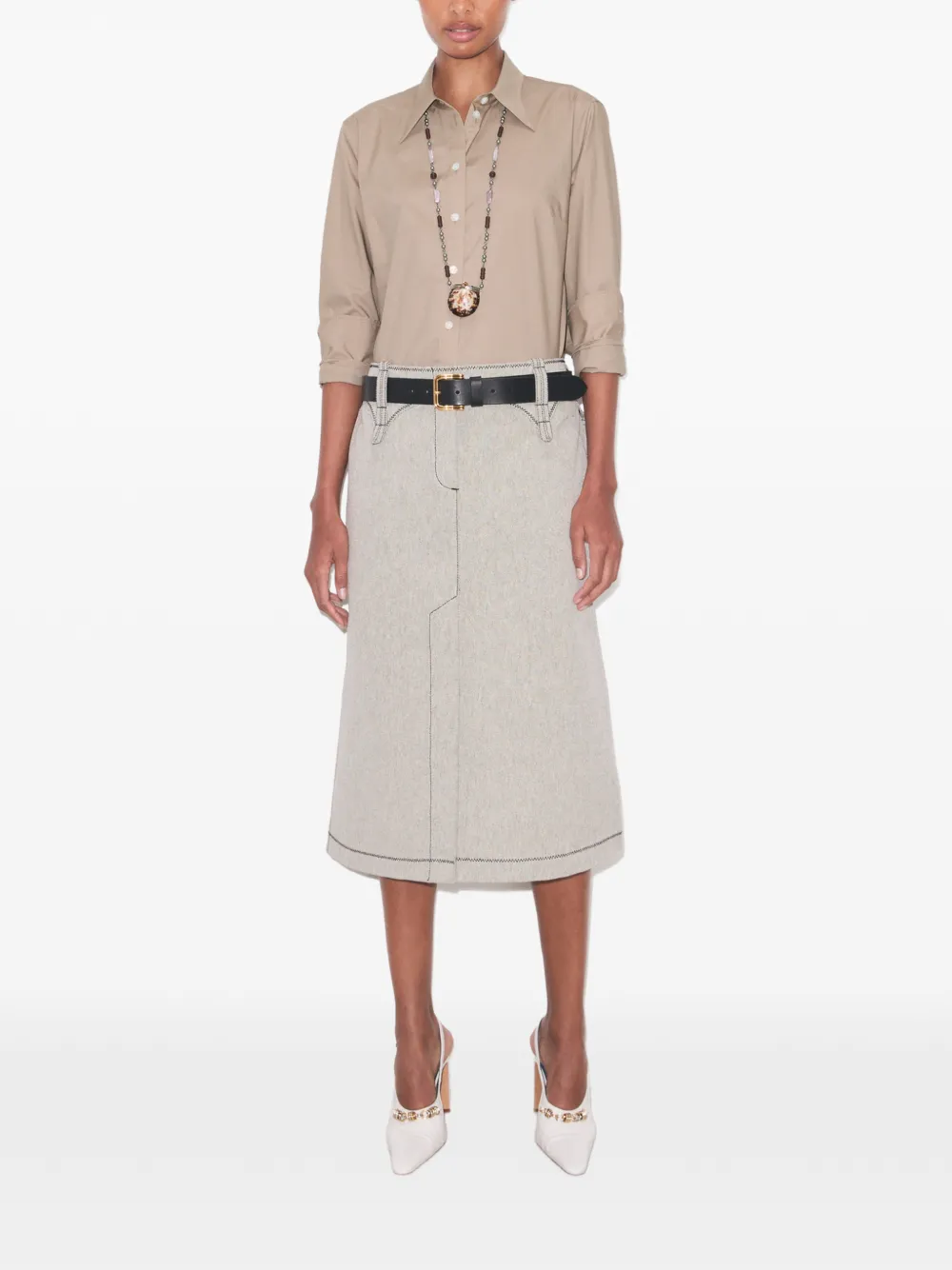 Tory Burch Katoenen canvas rok Grijs