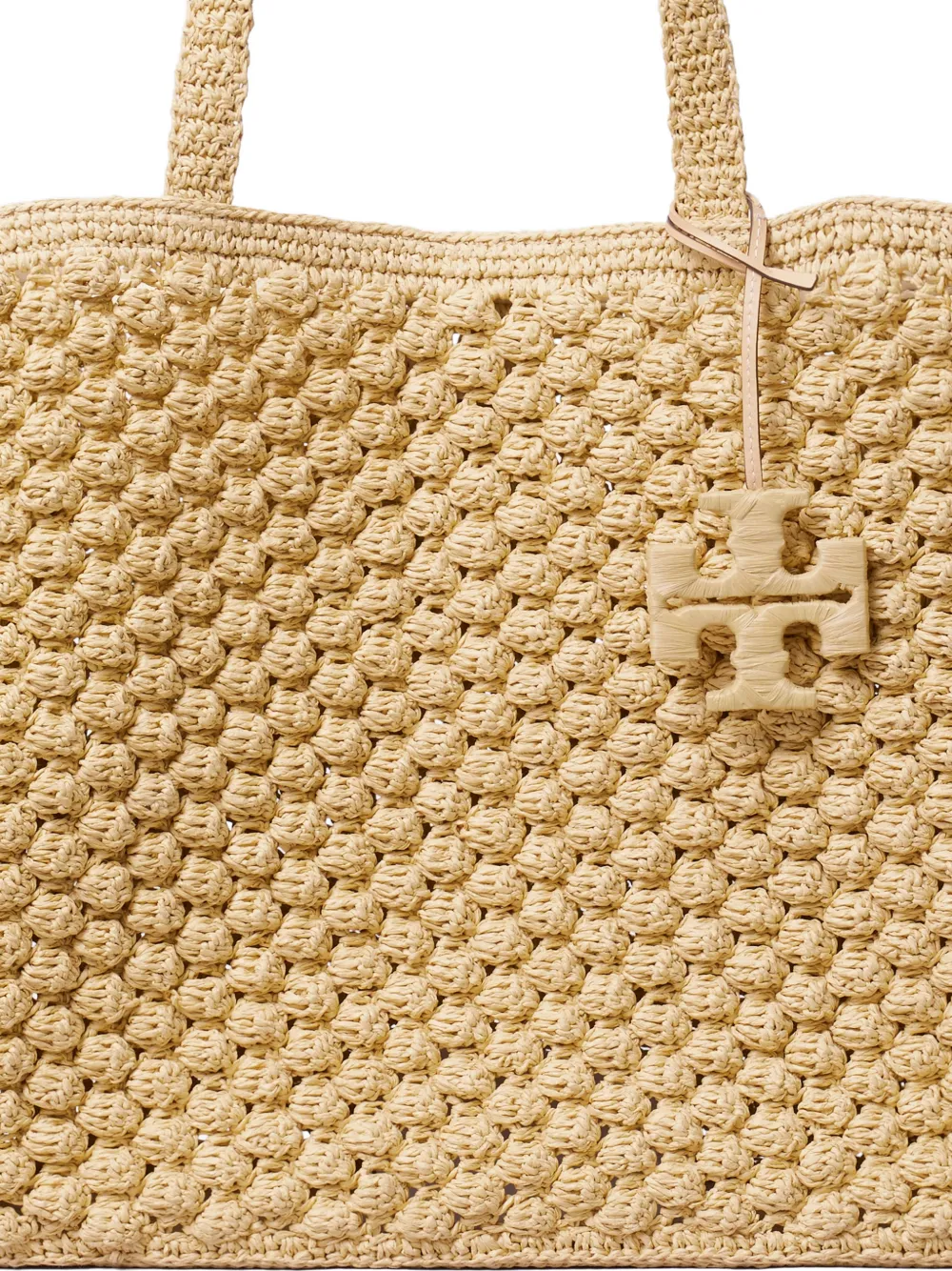 Tory Burch Ella grote handgehaakte shopper Beige