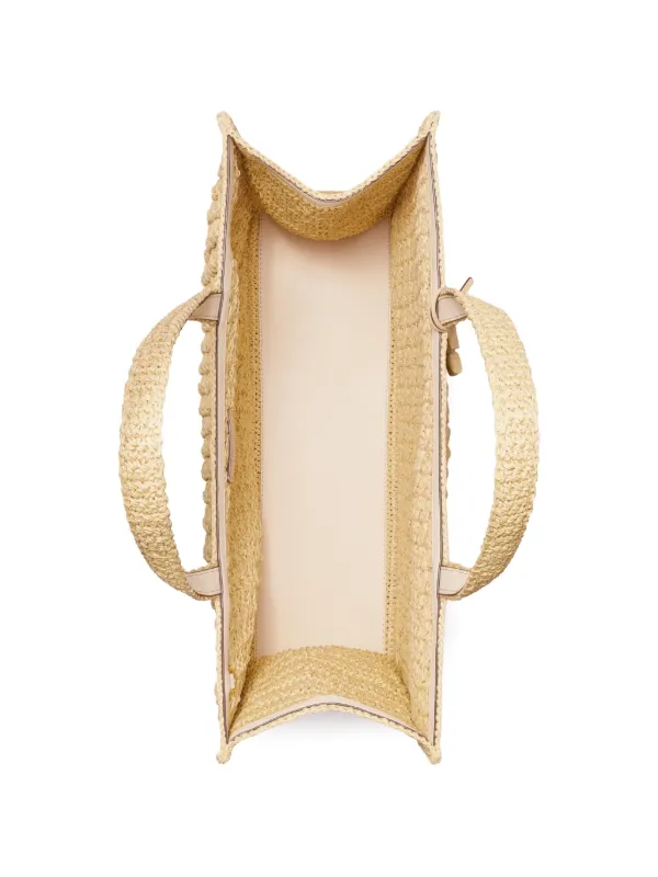 Tory Burch Large Ella hand-crocheted Popcorn Tote Bag | Neutrals