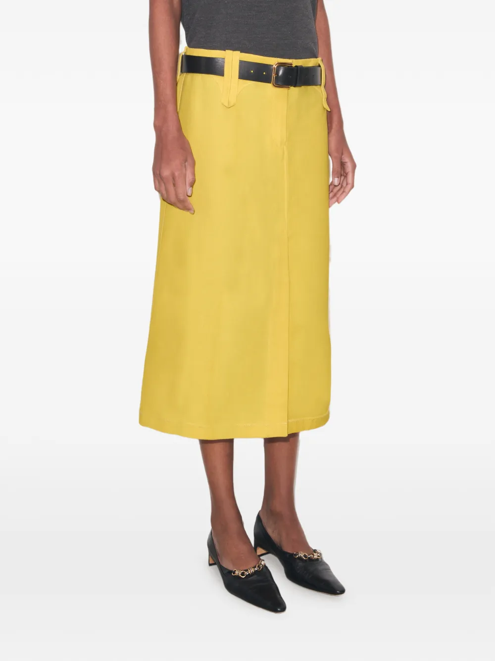Tory Burch Gewaxte canvas rok Geel