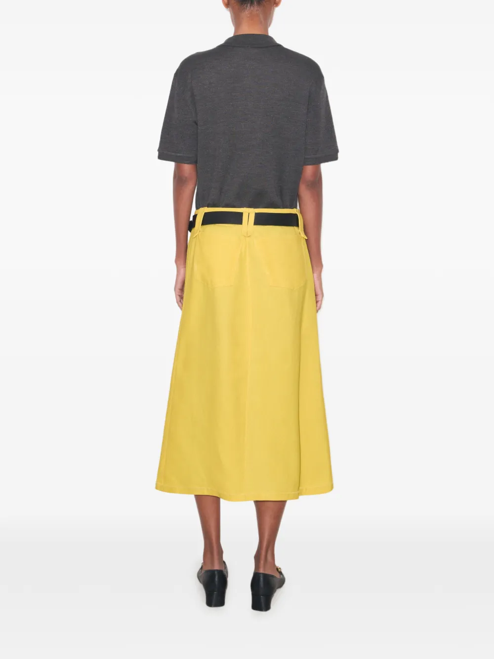 Tory Burch Gewaxte canvas rok Geel