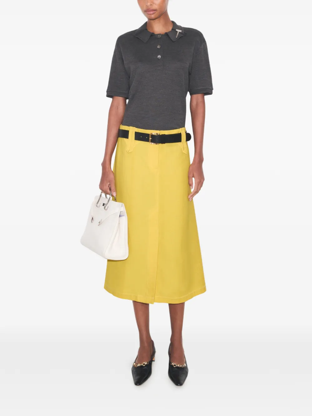 Tory Burch Gewaxte canvas rok Geel