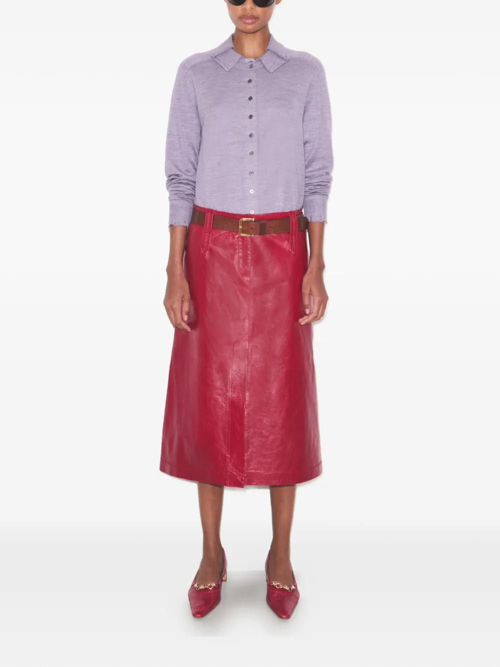 Tory Burch Leren rok Rood