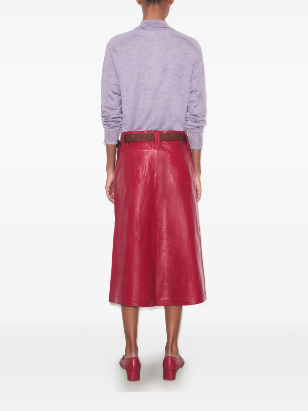 Tory Burch Leren rok Rood