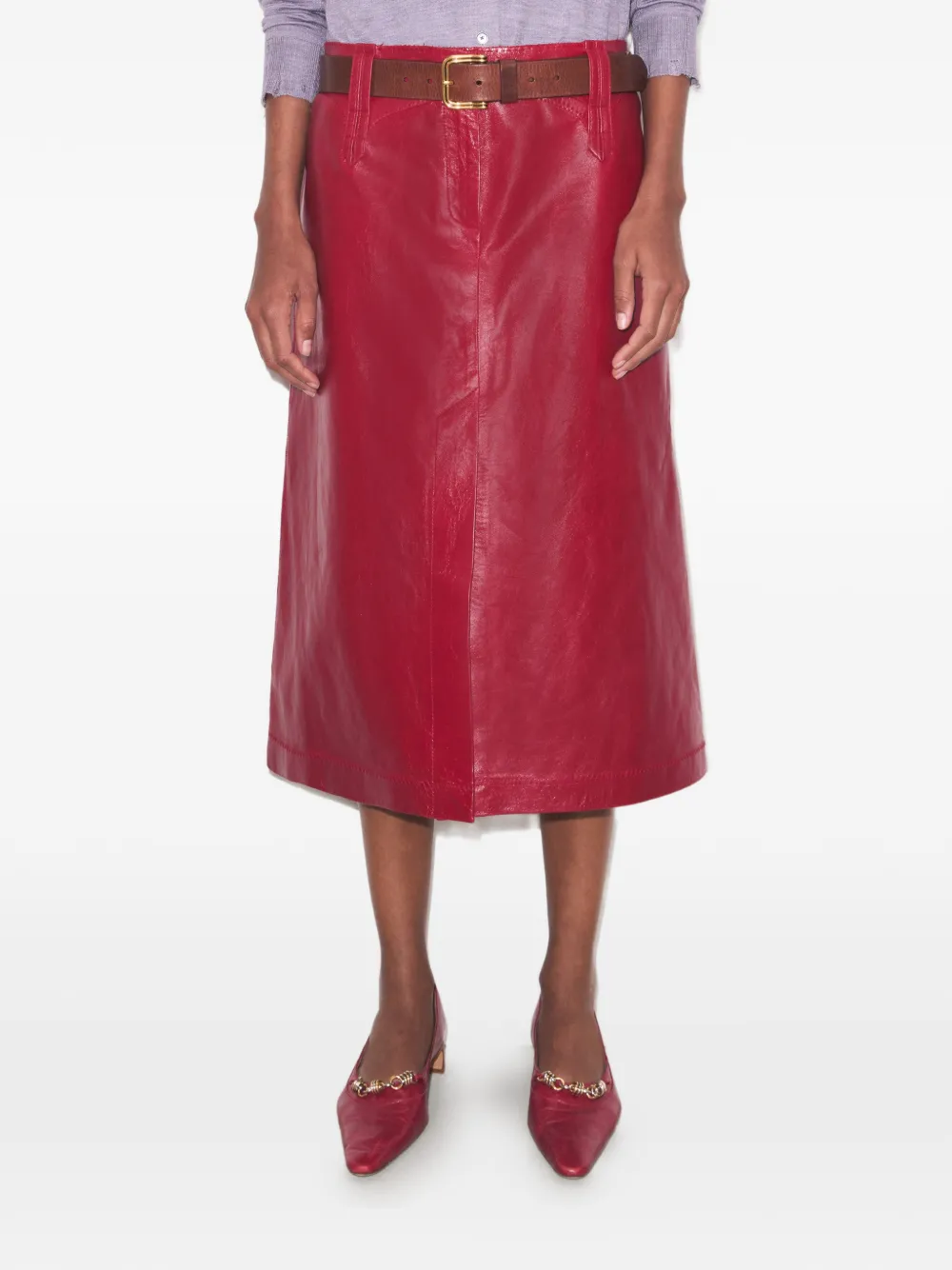 Tory Burch Leren rok Rood