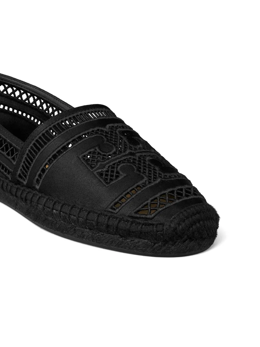Tory Burch Open geweven espadrilles Zwart