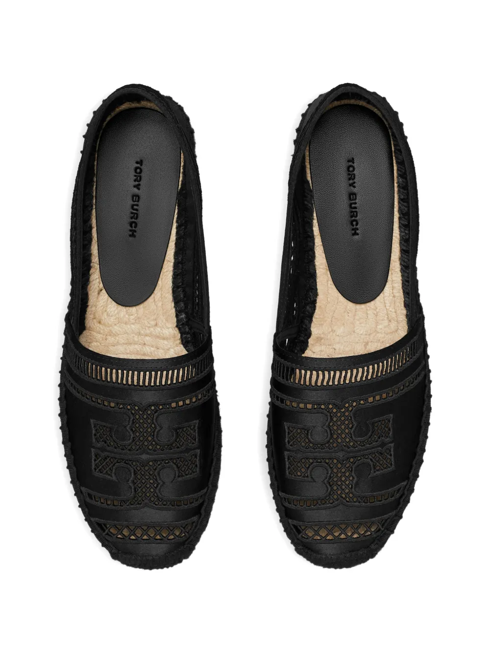 Tory Burch Open geweven espadrilles Zwart