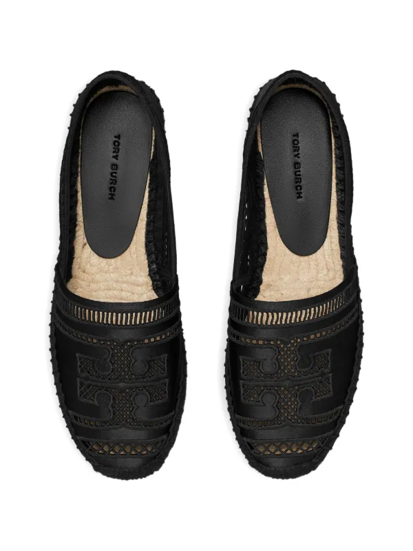 Tory Burch Open Weave Espadrilles | Black | FARFETCH