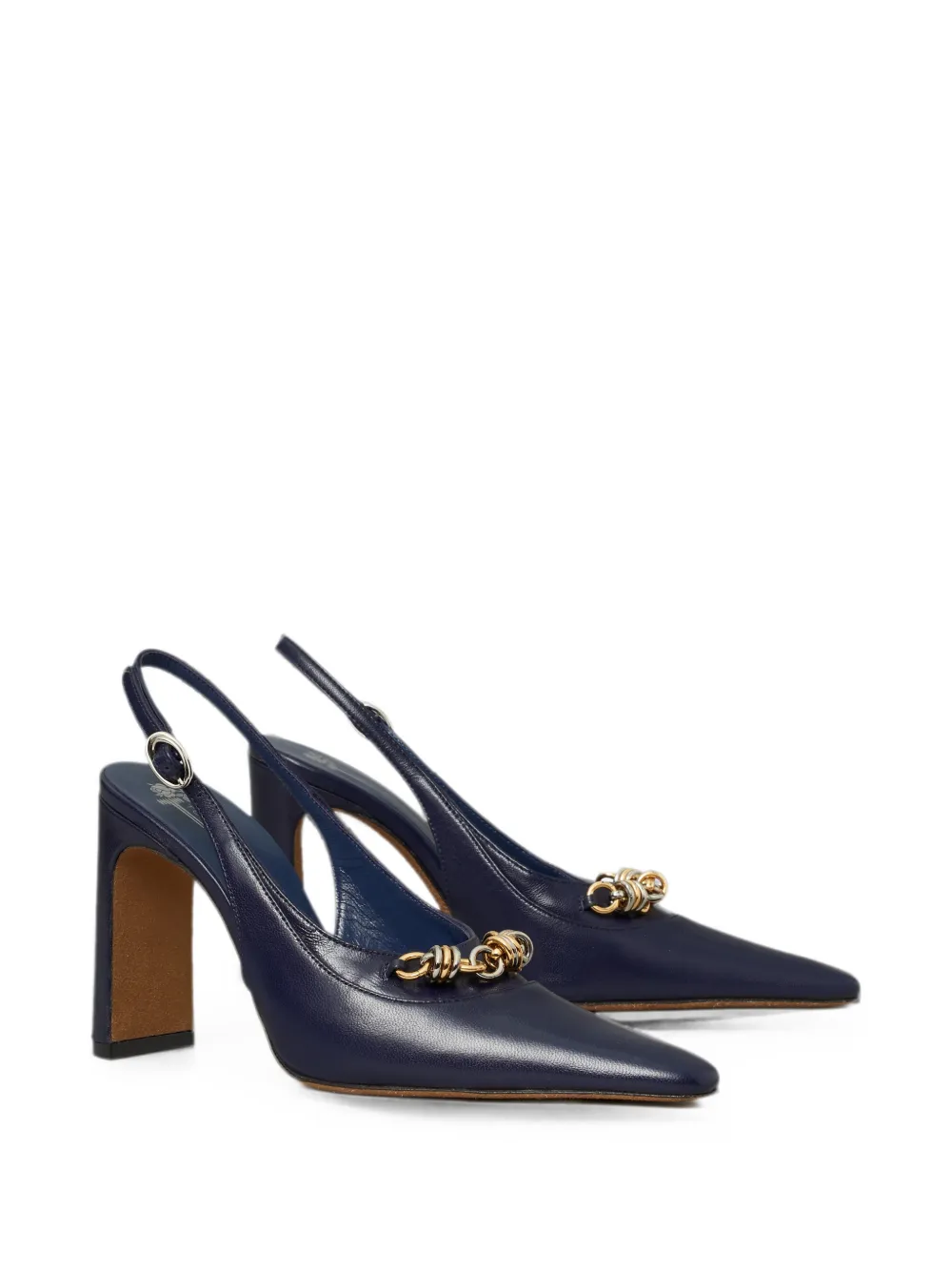 Tory Burch Runway 95 mm slingback sneakers met ketting Blauw