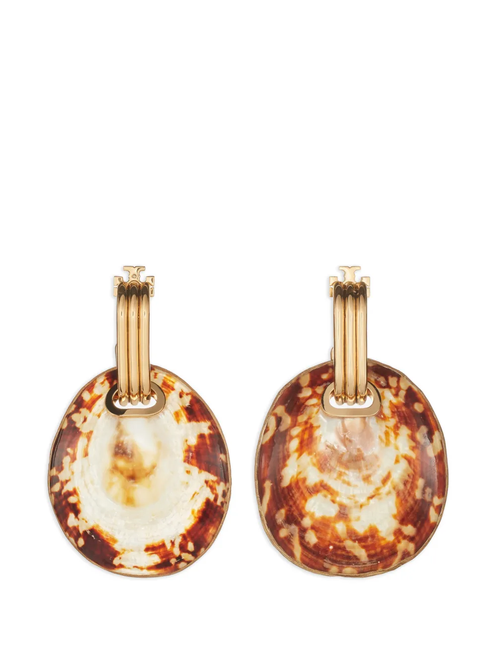 Tory Burch runway shell drop earrings - Oro