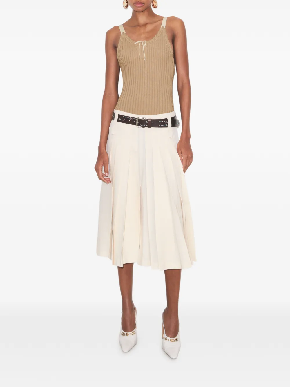 Tory Burch Plooirok Beige