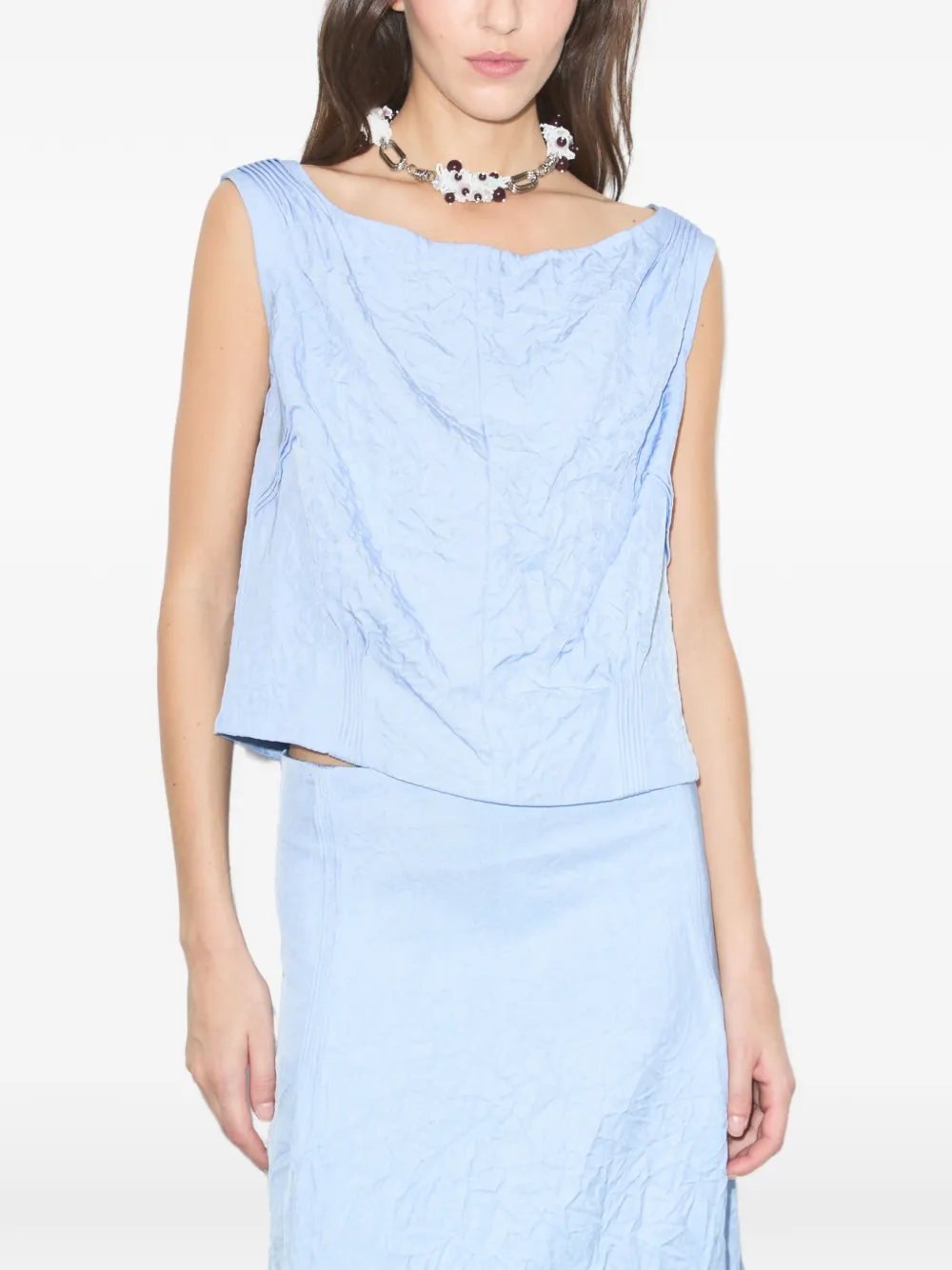 Tory Burch Viscose top met gekreukt effect Blauw
