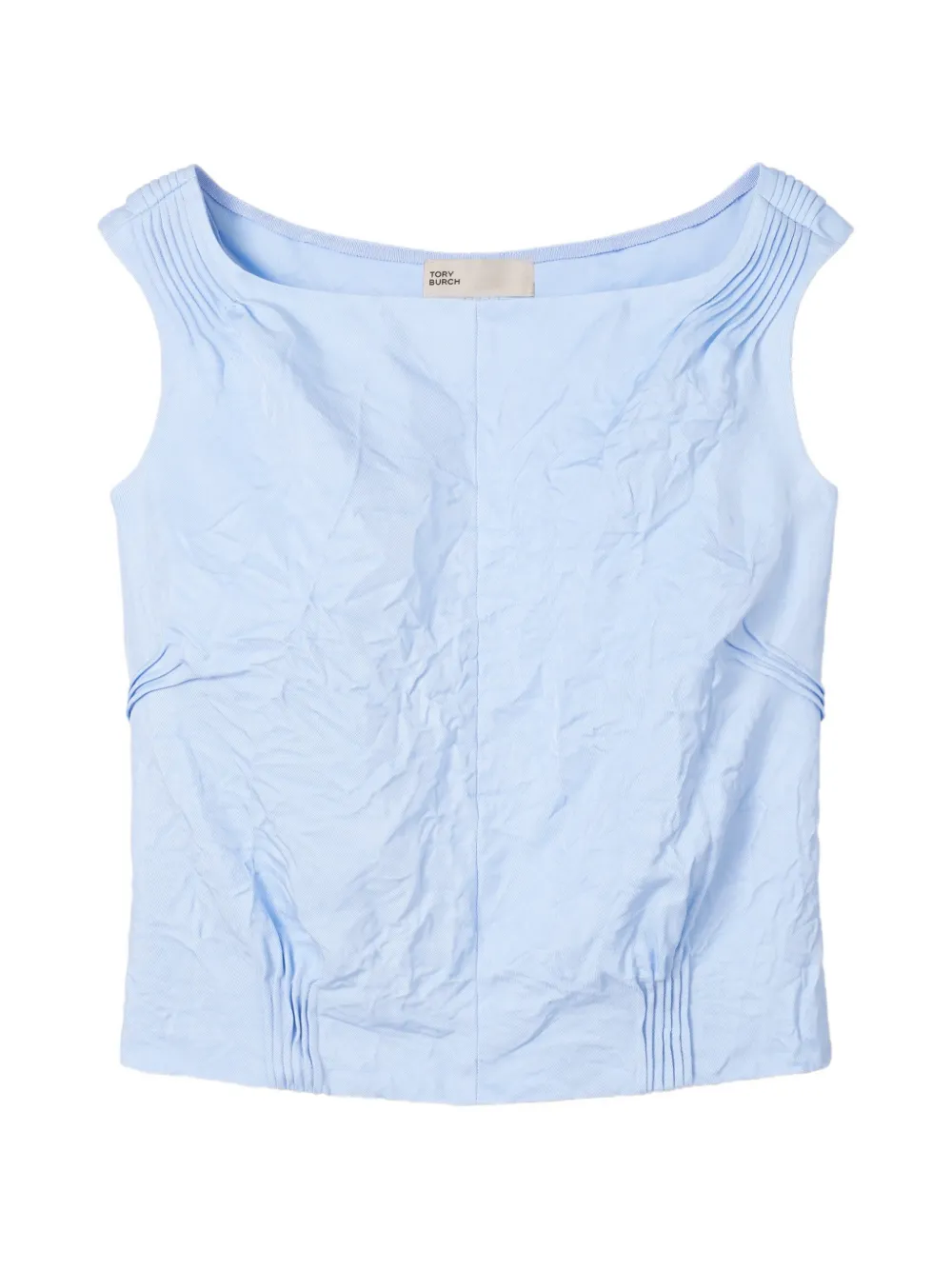 Tory Burch crinkled viscose top - Blu