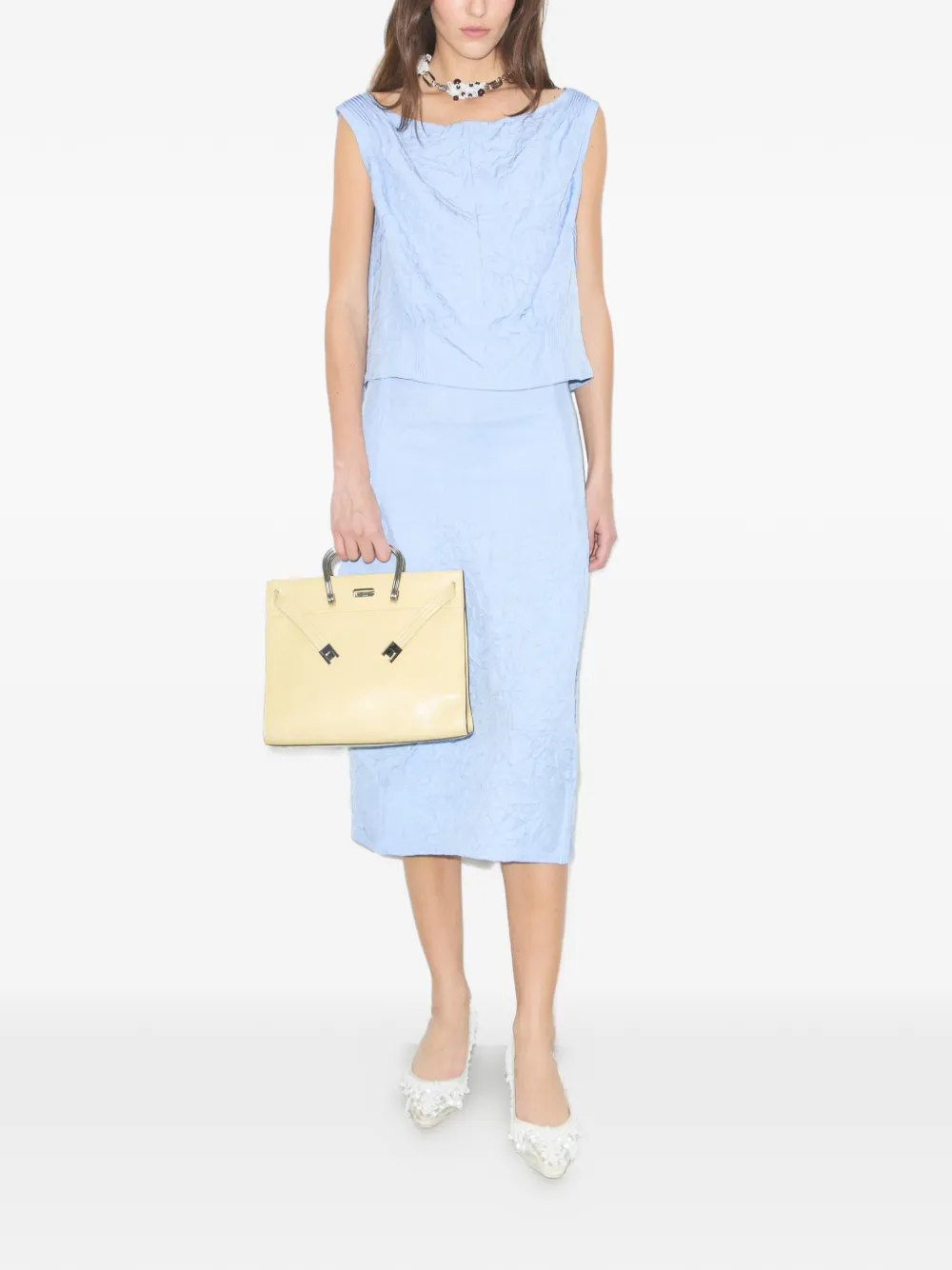  Tory Burch Top Con Efecto Arrugado - Azul 