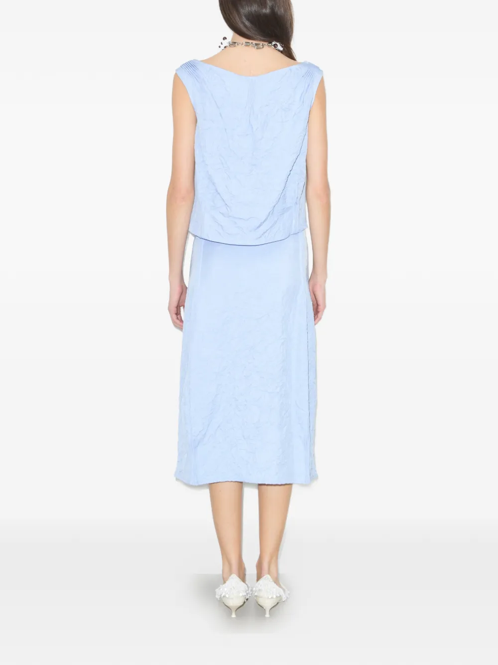  Tory Burch Top Con Efecto Arrugado - Azul 