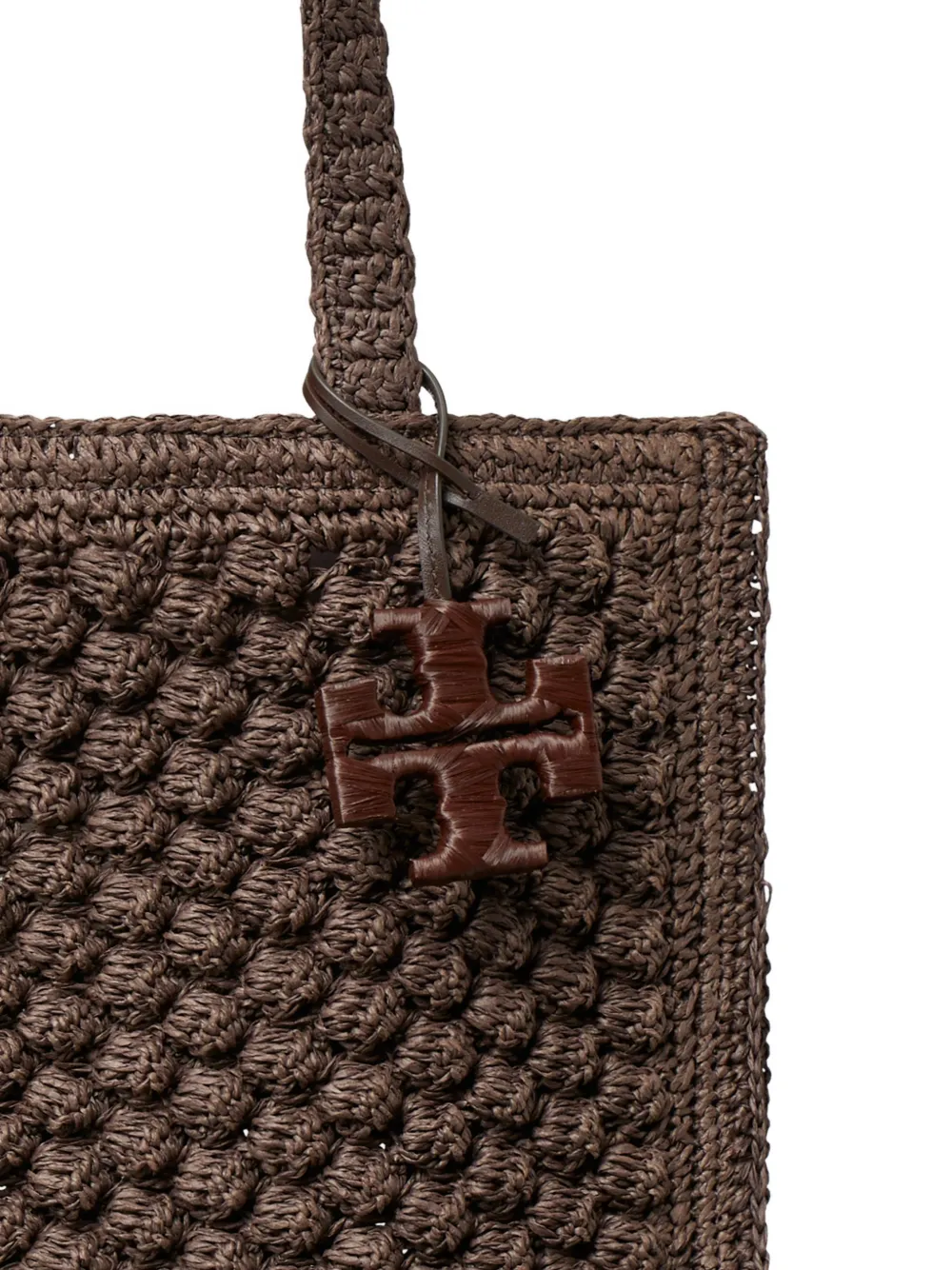 Tory Burch Ella kleine handgehaakte popcorn shopper Bruin