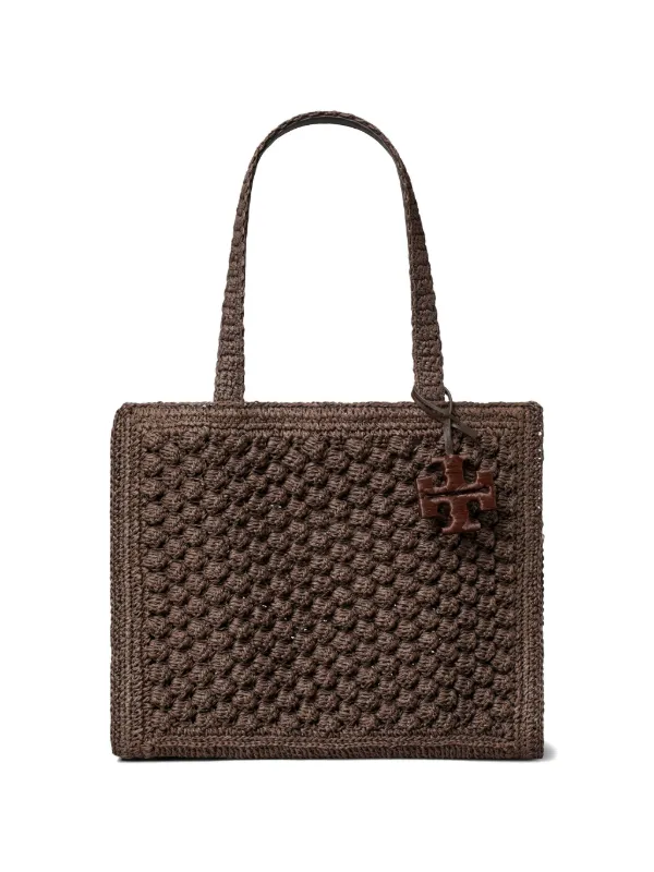 Tory Burch Small Ella Hand-crocheted Popcorn Tote in Brown