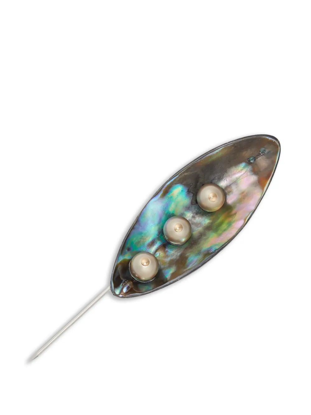 Tory Burch pearl pin leaf - Silber