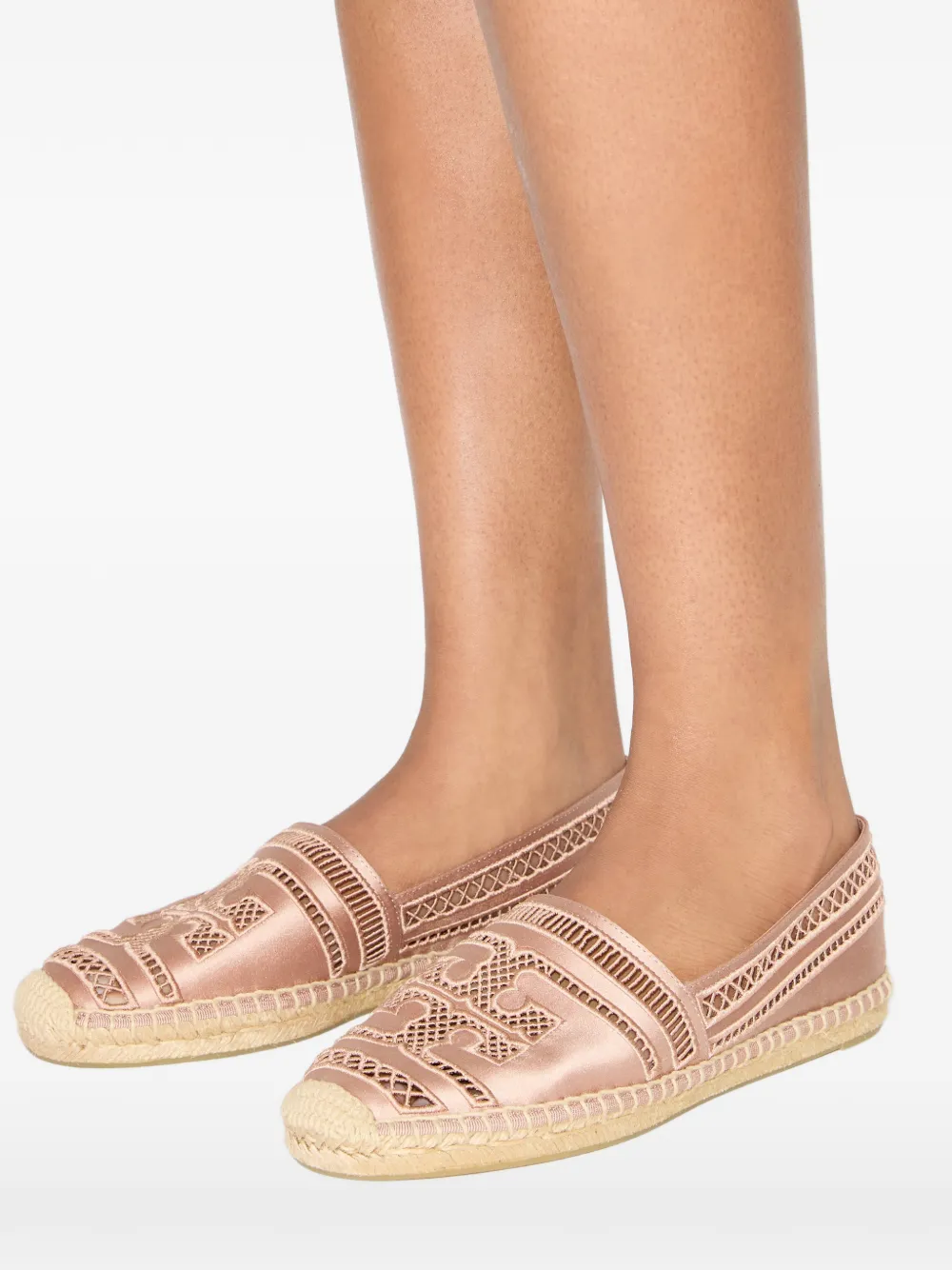 Tory Burch Open geweven espadrilles Roze