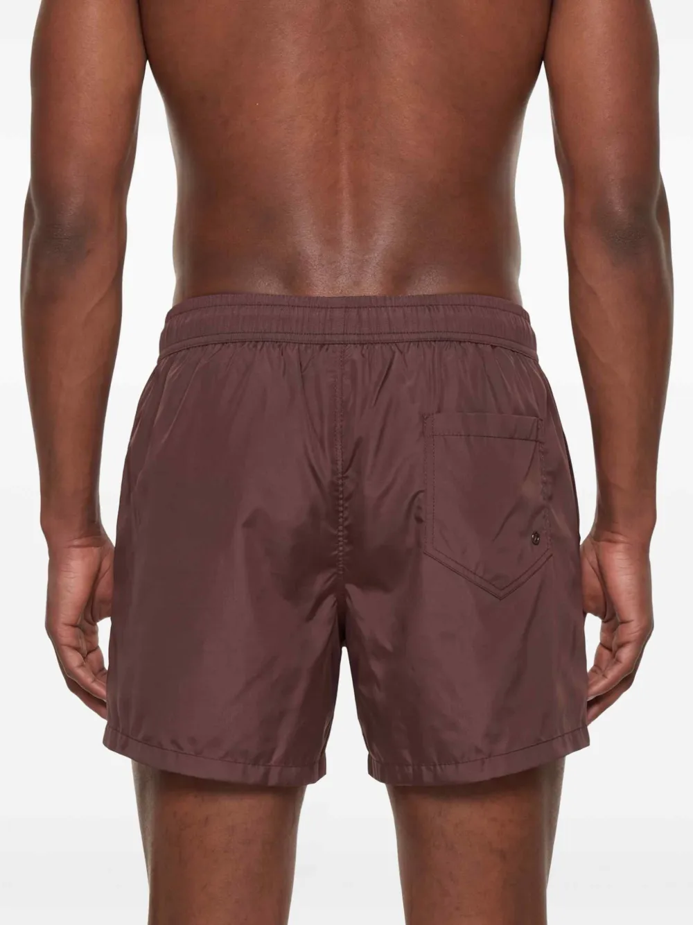 Moschino Zwembroek met logoprint en trekkoord Bruin