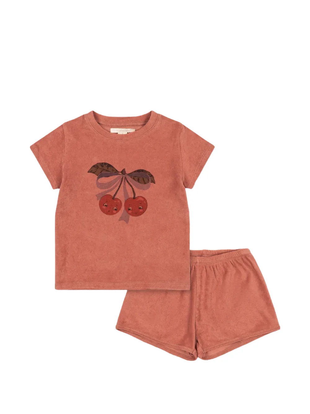 Konges Sløjd Itty cherry-print shorts set - Arancione