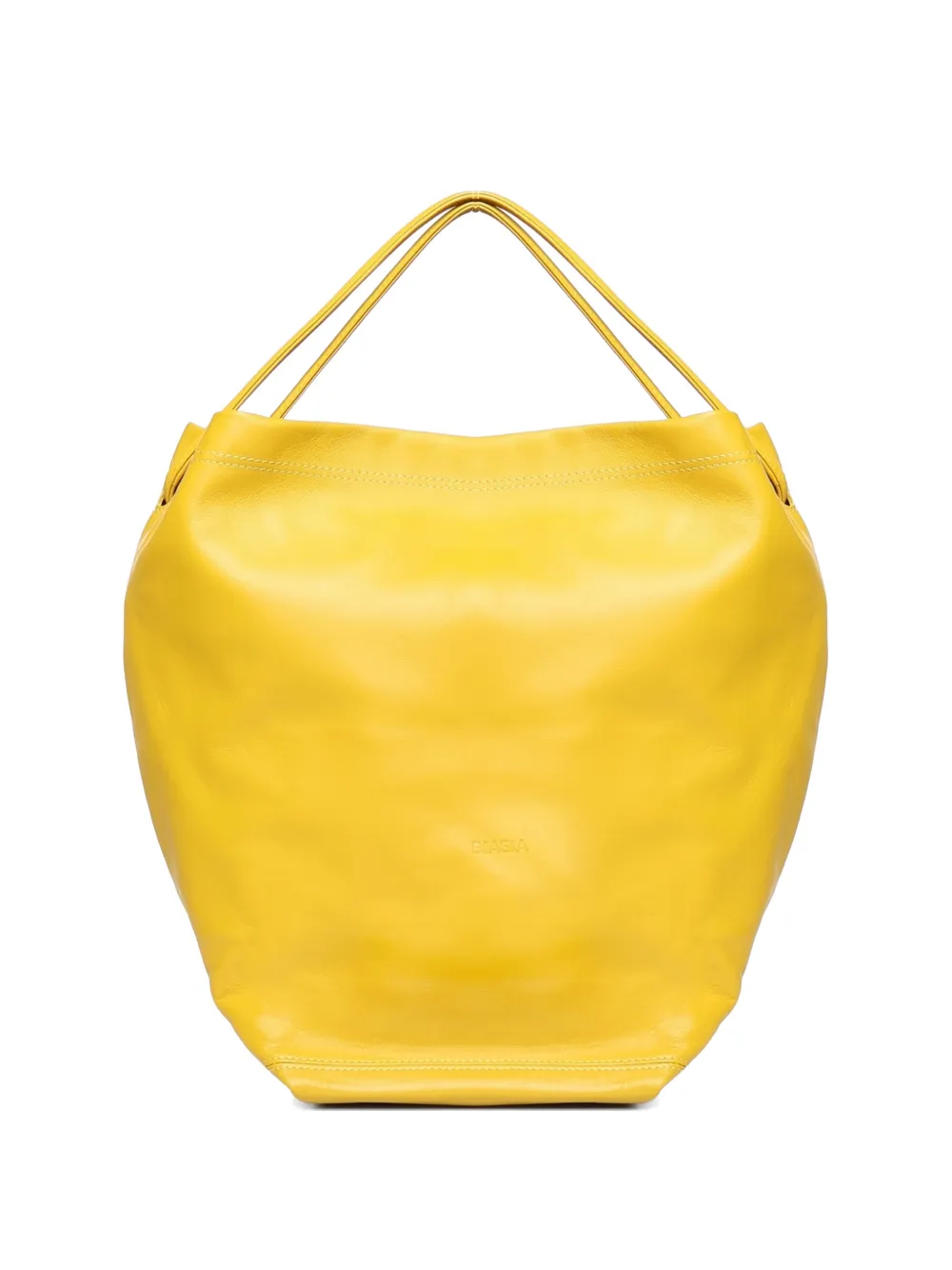 BIASIA Borsa tote con logo goffrato - Giallo