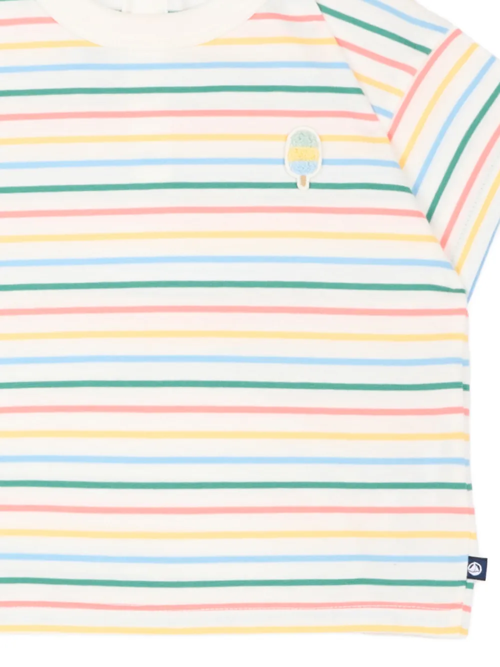 Petit Bateau Gestreept T-shirt met patch Wit