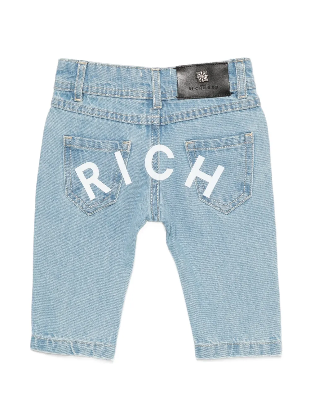 John Richmond Junior Jeans met logopatch Blauw